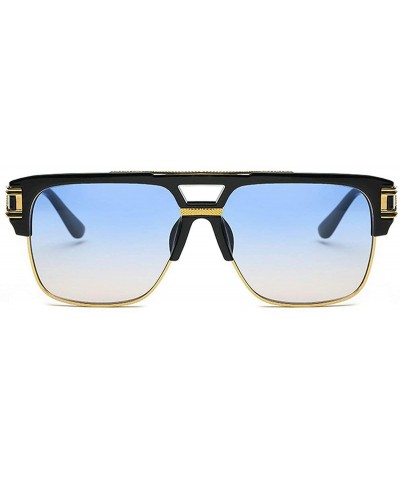 Goggle 2019 Fashion Sunglasses Square Brand Designer Retro Mens Goggle UV400 - C7 - CB18RGUTS0U $15.93