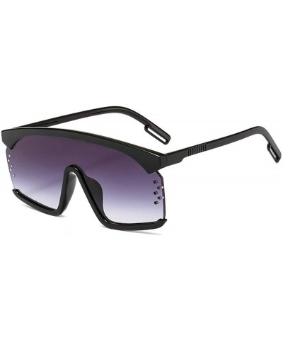 Oversized Designer Oversized Visor Shield Sunglasses unisex Brand Hood Goggles Big Flat Top Mask Sun Glasses - Black - CM18SS...