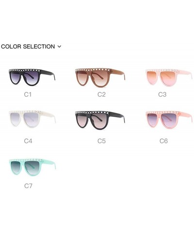 Oval Sunglasses Flat Top Sunglasses Crystal Luxury Rhinestone Oversized glasses for Women Vintage Shades UV400 - CM18NYC47X2 ...