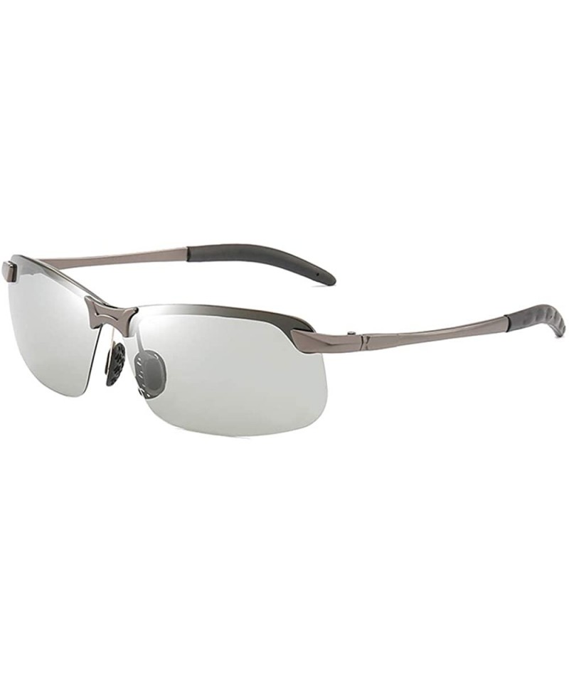 Semi-rimless Men/Women Polarised Sports Sunglasses Semi-rimless VU400 Sunglasses - Grey - Photochromatic - CW18RME96WZ $10.70