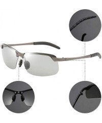 Semi-rimless Men/Women Polarised Sports Sunglasses Semi-rimless VU400 Sunglasses - Grey - Photochromatic - CW18RME96WZ $10.70