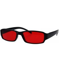 Rectangular Classic Pimp Pop Color Lens Plastic Rectangular Sunglasses - Black Red - CG18G7QGGX2 $17.89