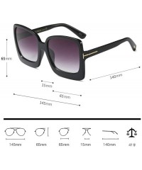 Rectangular Vintage Inspired Women Sunglasses Plastic Bold Rim Big Square Designer Shades - Dark Red - C71963Z83DA $28.61