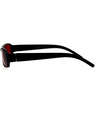 Rectangular Classic Pimp Pop Color Lens Plastic Rectangular Sunglasses - Black Red - CG18G7QGGX2 $7.74