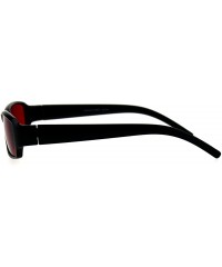 Rectangular Classic Pimp Pop Color Lens Plastic Rectangular Sunglasses - Black Red - CG18G7QGGX2 $7.74