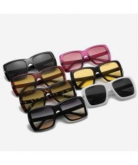 Square Oversized Square Sunglasses for Women Metal Hinge Rectangle Sun Glasses Goggles - Black Yellow - CW1908G6USL $12.98