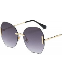 Aviator Sunglasses Women Big Box Frameless Oversized UV400 Goggle Women C6 Gold-pink - C5 Gold-tea - CB18YKUGIYC $11.74