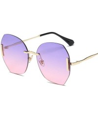 Aviator Sunglasses Women Big Box Frameless Oversized UV400 Goggle Women C6 Gold-pink - C5 Gold-tea - CB18YKUGIYC $11.74