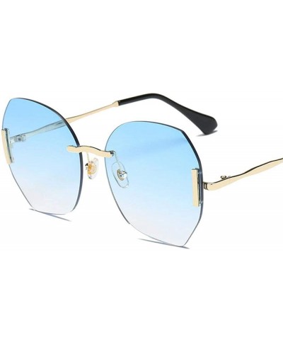 Aviator Sunglasses Women Big Box Frameless Oversized UV400 Goggle Women C6 Gold-pink - C5 Gold-tea - CB18YKUGIYC $11.74