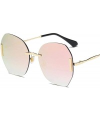 Aviator Sunglasses Women Big Box Frameless Oversized UV400 Goggle Women C6 Gold-pink - C5 Gold-tea - CB18YKUGIYC $11.74