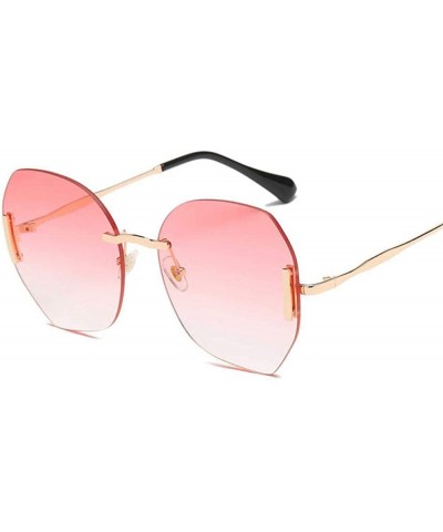 Aviator Sunglasses Women Big Box Frameless Oversized UV400 Goggle Women C6 Gold-pink - C5 Gold-tea - CB18YKUGIYC $11.74