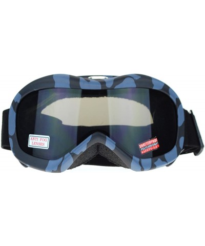 Goggle Ski Snowboard Goggles Anti Fog Shatter Proof Gray Lens Camo Print - Gray Blue - C211GOVSC3N $21.23