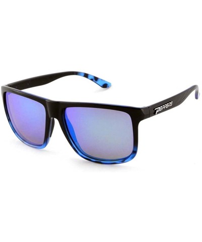 Sport Dividend Sunglasses - Shiny Black to Blue Tort Fade / Brown Polarized W/ Diamond Blue Mirror - CK17Z24ZD74 $70.49