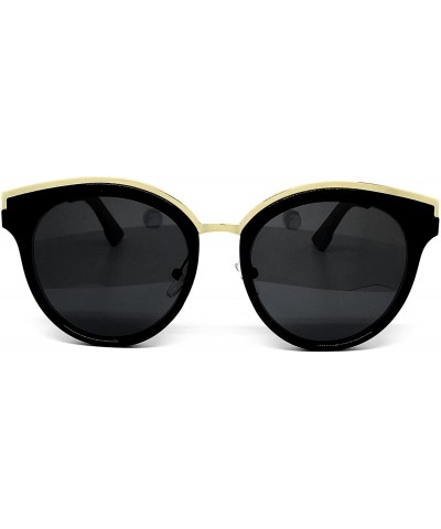 Oversized 6578 Premium Retro Cats eye Funky Fashion Tint Candy Flat Metal Aviator Sunglasses - Cats Eye - CO182I4WZOD $12.18