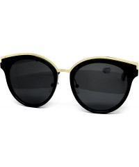 Oversized 6578 Premium Retro Cats eye Funky Fashion Tint Candy Flat Metal Aviator Sunglasses - Cats Eye - CO182I4WZOD $12.18