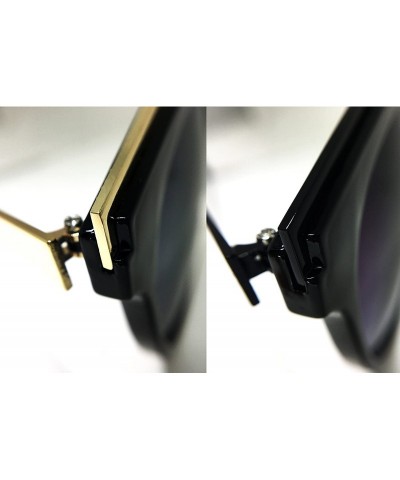 Oversized 6578 Premium Retro Cats eye Funky Fashion Tint Candy Flat Metal Aviator Sunglasses - Cats Eye - CO182I4WZOD $12.18