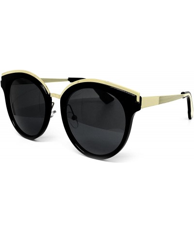 Oversized 6578 Premium Retro Cats eye Funky Fashion Tint Candy Flat Metal Aviator Sunglasses - Cats Eye - CO182I4WZOD $12.18