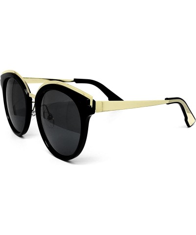 Oversized 6578 Premium Retro Cats eye Funky Fashion Tint Candy Flat Metal Aviator Sunglasses - Cats Eye - CO182I4WZOD $12.18