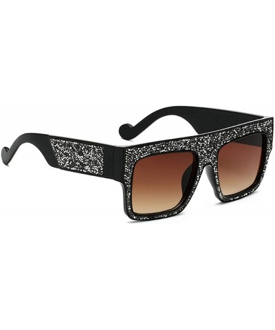 Sport Women Sunglasses Oversized Rhinestone Ladies Fashion Stylish Eyewear - B - C518Q6ZTCYU $17.55