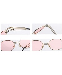 Oval Vintage Steampunk Sunglasses Men Accessories Metal Oval Sun Glasses Female Retro - Silver With Black - C318H7E2AKN $12.68