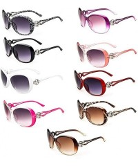 Oval Women Fashion Oval Shape UV400 Framed Sunglasses Sunglasses - Wine Red - C218U9NI7AG $23.28