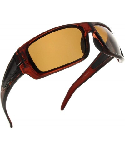 Sport Limited Edition Polarized Shades Motorcycle Sunglasses - Brown - CJ18I2NKLL6 $12.67