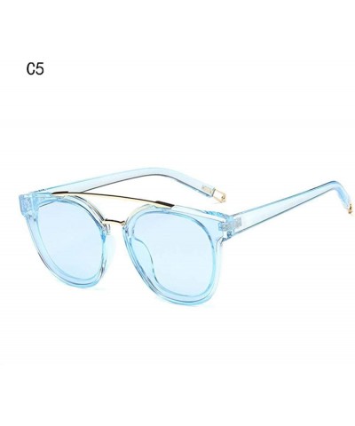 Aviator 2019 New Fashion Round Women Brand Designer Sun Glasses Female Plastic C1 - C5 - C018XE0DN6X $17.42