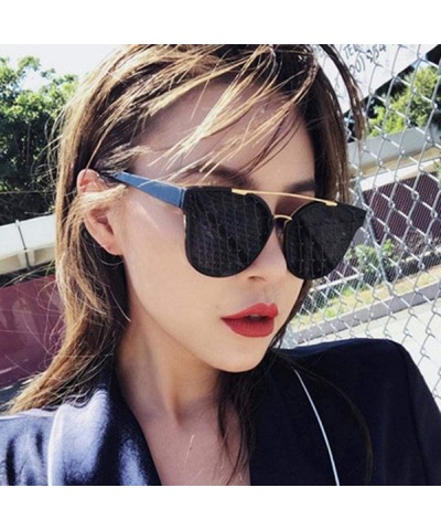 Aviator 2019 New Fashion Round Women Brand Designer Sun Glasses Female Plastic C1 - C5 - C018XE0DN6X $8.59