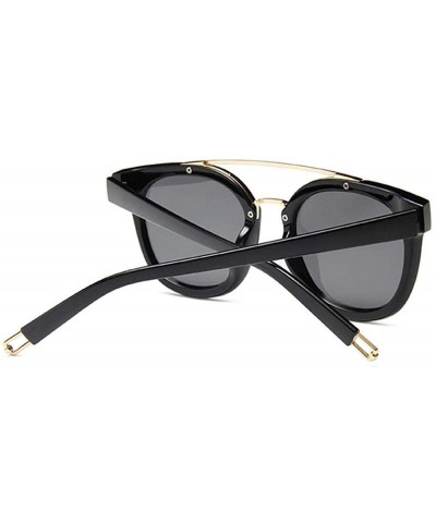 Aviator 2019 New Fashion Round Women Brand Designer Sun Glasses Female Plastic C1 - C5 - C018XE0DN6X $8.59