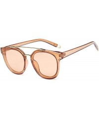 Aviator 2019 New Fashion Round Women Brand Designer Sun Glasses Female Plastic C1 - C5 - C018XE0DN6X $8.59