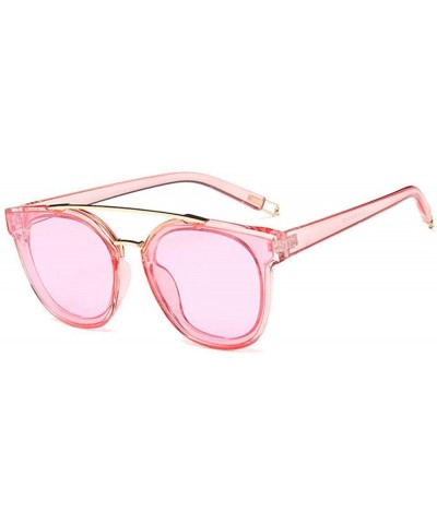 Aviator 2019 New Fashion Round Women Brand Designer Sun Glasses Female Plastic C1 - C5 - C018XE0DN6X $8.59