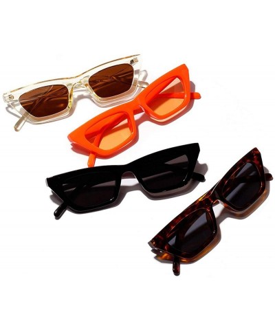 Oversized Rectangle Sunglasses Women Fashion Black Sun Glasses Mens Anti-UV Eyeglass S1001 - Orange - CT198589RSC $16.48
