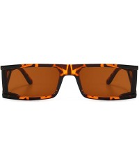 Shield Side Shield Sunglasses Men Silver Mirror Rectangular Sun Glasses for Women Uv400 - Leopard With Brown - CA194XDK650 $1...