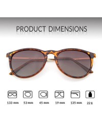 Round Vintage Retro Round Polarized Sunglasses for Women Men - Leopard/Brown - CG18DOSI6CH $11.65