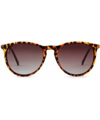 Round Vintage Retro Round Polarized Sunglasses for Women Men - Leopard/Brown - CG18DOSI6CH $11.65