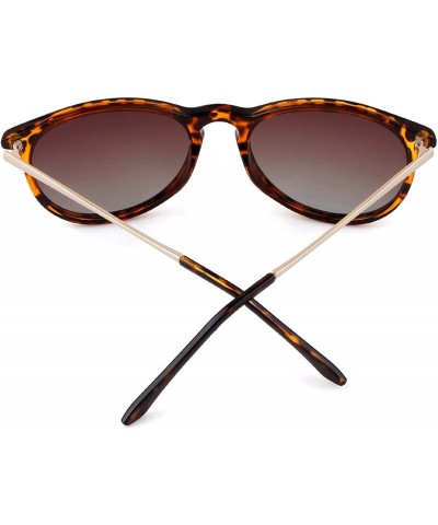 Round Vintage Retro Round Polarized Sunglasses for Women Men - Leopard/Brown - CG18DOSI6CH $11.65