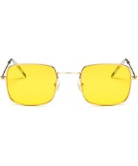 Round Vintage Small Square Sunglasses Women Red Yellow Clear Lens Sun Glasses Lady Retro Female Ocean Eyewear - C4198ZZQGGZ $...