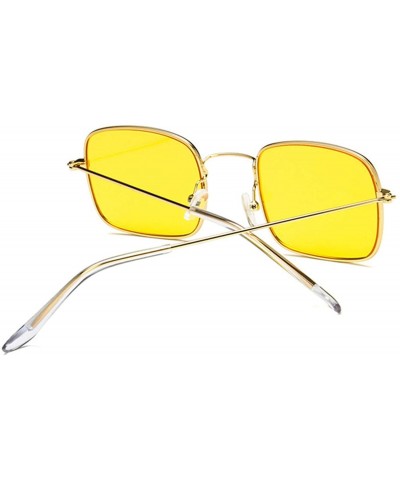 Round Vintage Small Square Sunglasses Women Red Yellow Clear Lens Sun Glasses Lady Retro Female Ocean Eyewear - C4198ZZQGGZ $...