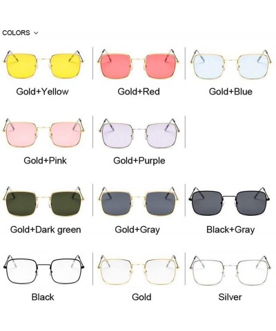 Round Vintage Small Square Sunglasses Women Red Yellow Clear Lens Sun Glasses Lady Retro Female Ocean Eyewear - C4198ZZQGGZ $...