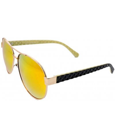 Aviator Aviators Mirrored Sunglasses Metal Frame Women Mens UV400 - Brown - Mirrored - CI18EOMOXAW $11.48