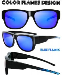 Sport High Definition Polarized Wrap Around Shield Sunglasses for Glasses - Leather Eyeglasses Case - CH18HQE3IEQ $19.39