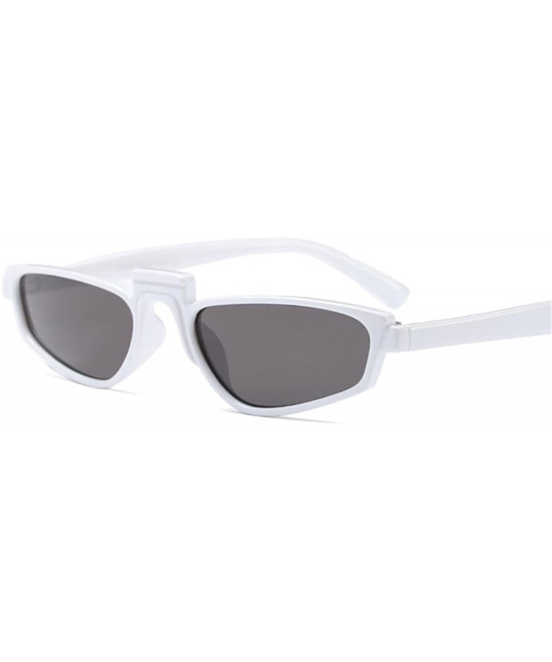 Rimless Designer Small Eye SunGlasses Retro Vintage Steampunk Fashion Superstar - White Grey - CD1880RXORH $9.92