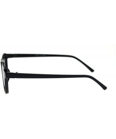 Square Pimp Crop Top Thin Plastic Horn Rectangle Retro Sunglasses - All Black - CH18QNZANAM $11.92