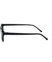 Square Pimp Crop Top Thin Plastic Horn Rectangle Retro Sunglasses - All Black - CH18QNZANAM $18.51