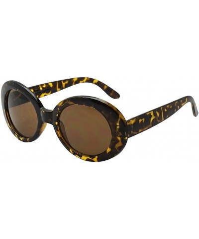 Oval Colorful Oval Kurt Cobain Inspired Clout Goggles Mod Round Pop Fashion Nirvana Sunglasses - Tortoise - Brown - CE182WENW...
