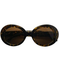 Oval Colorful Oval Kurt Cobain Inspired Clout Goggles Mod Round Pop Fashion Nirvana Sunglasses - Tortoise - Brown - CE182WENW...