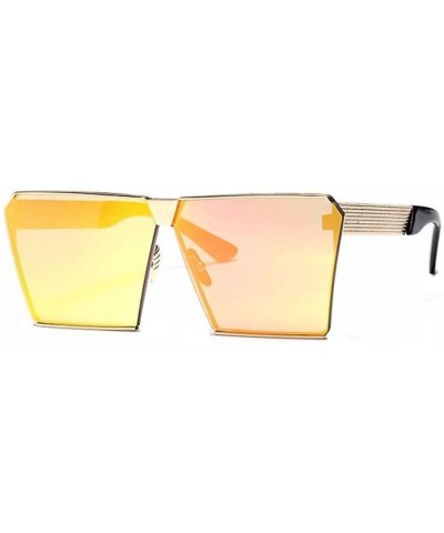 Rimless Women Square UV400 Mirror Sunglasses Men Lady Sun Glasses Eyeglasses - Gold Orange - CP183IDKDN9 $12.84