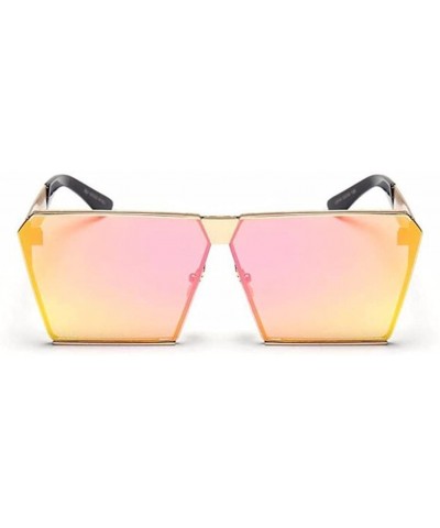Rimless Women Square UV400 Mirror Sunglasses Men Lady Sun Glasses Eyeglasses - Gold Orange - CP183IDKDN9 $12.84