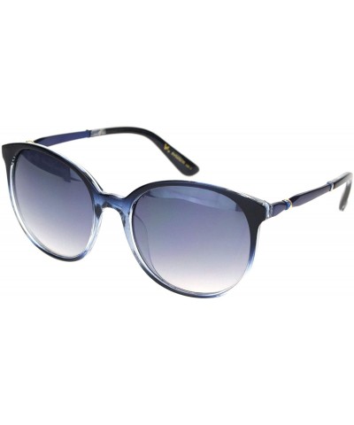 Butterfly Womens 90s Round Butterfly Plastic Gradient Lens Sunglasses - Blue Gradient Black - CU18NUW396G $9.35