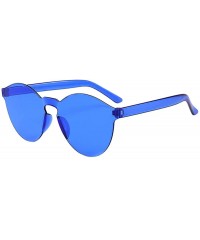 Round Unisex Fashion Sports Sunglasses Women Men Stylish Clear Sunglasses Outdoor Frameless Eyewear Glasses - E - CF193XE8NSU...